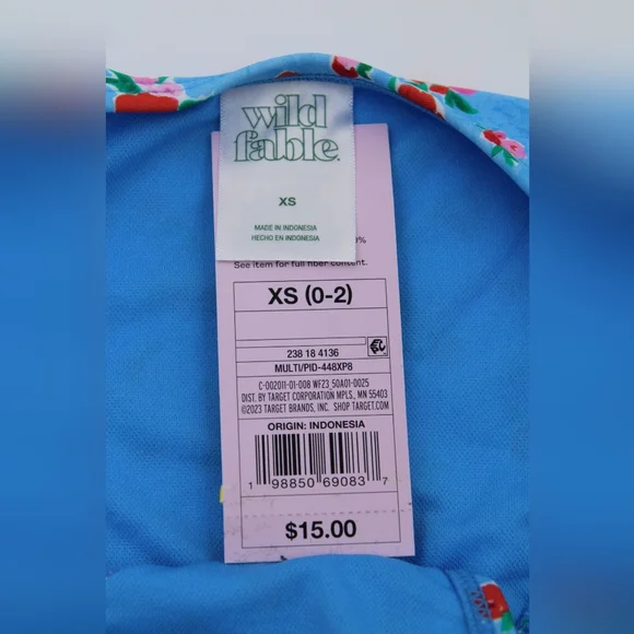 NWT XS Bikini Bottoms – Baby Blue, Pink & Red - Picture 4 of 4